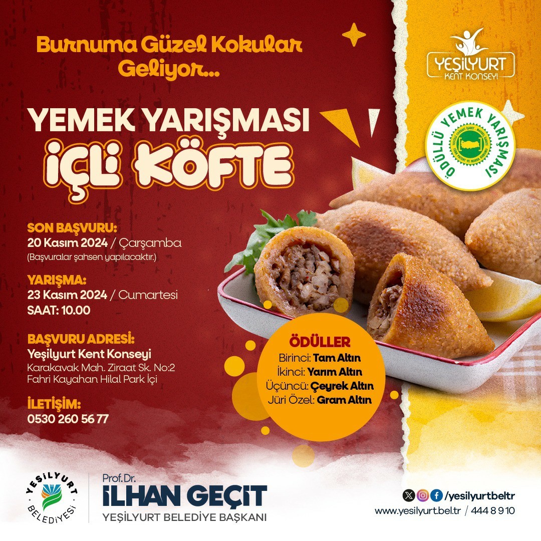 Yeşilyurt'ta Ödüllü 'İçli Köfte' Yarışması